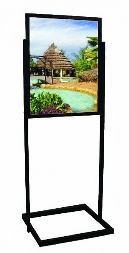 Poster stand black one-rowed