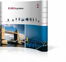 Exhibition pop-up wall 3 x 3, curved