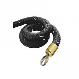 Stopper rope, 1500 mm, black, brass