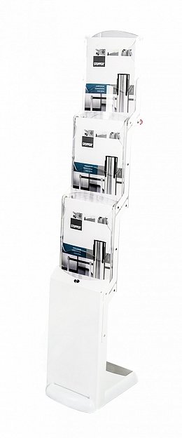 Portable brochure stand real bianco 3 A4