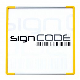 Indicative wall sign SignCode with plexi cover, yellow