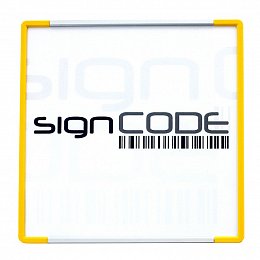 Indicative wall sign SignCode with plexi cover, yellow