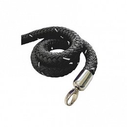Stopper rope, 1500 mm, black, chrome