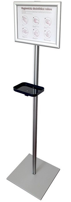 Universal floor stand for hand desinfection