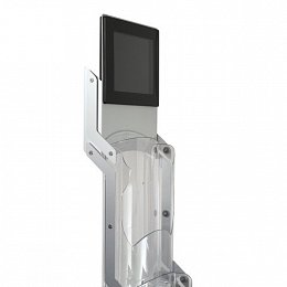 Portable brochure stand with LCD zip media 8" restyle