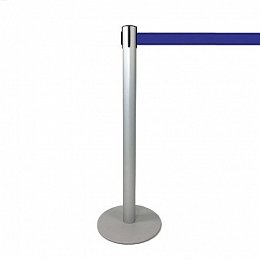 Crowd control post, stopper point, light grey/blue