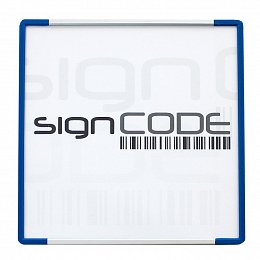 Indicative wall sign SignCode with plexi cover, blue