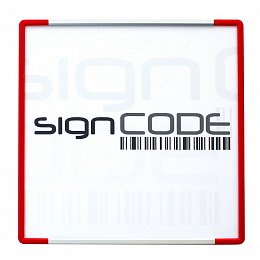Indicative wall sign SignCode with plexi cover, red