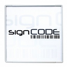 Indicative wall sign SignCode with plexi cover, light grey