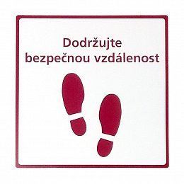 Floor sticker, square - Safe distance