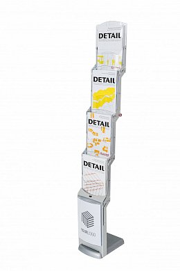 Foldable brochure holders A4 Realzip PQ, silver