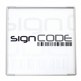 Indicative wall sign SignCode with plexi cover, silver