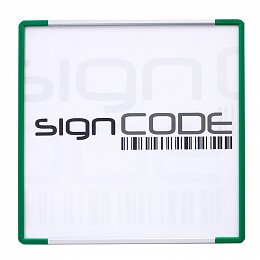Indicative wall sign SignCode with plexi cover, green