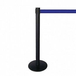 Crowd control post, stopper point, black/blue