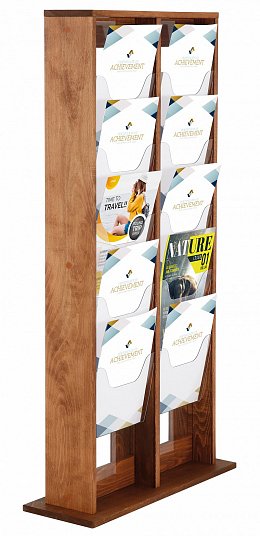 Wooden stand for 10 x A4 leaflets